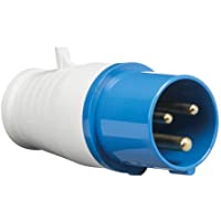 Multifunción Azul 240 V 16 Amp 3 Pines de Enchufe Industrial Site &amp- Tomas IP44 2P+E Macho-Hembra- 3 Pines Impermeable…